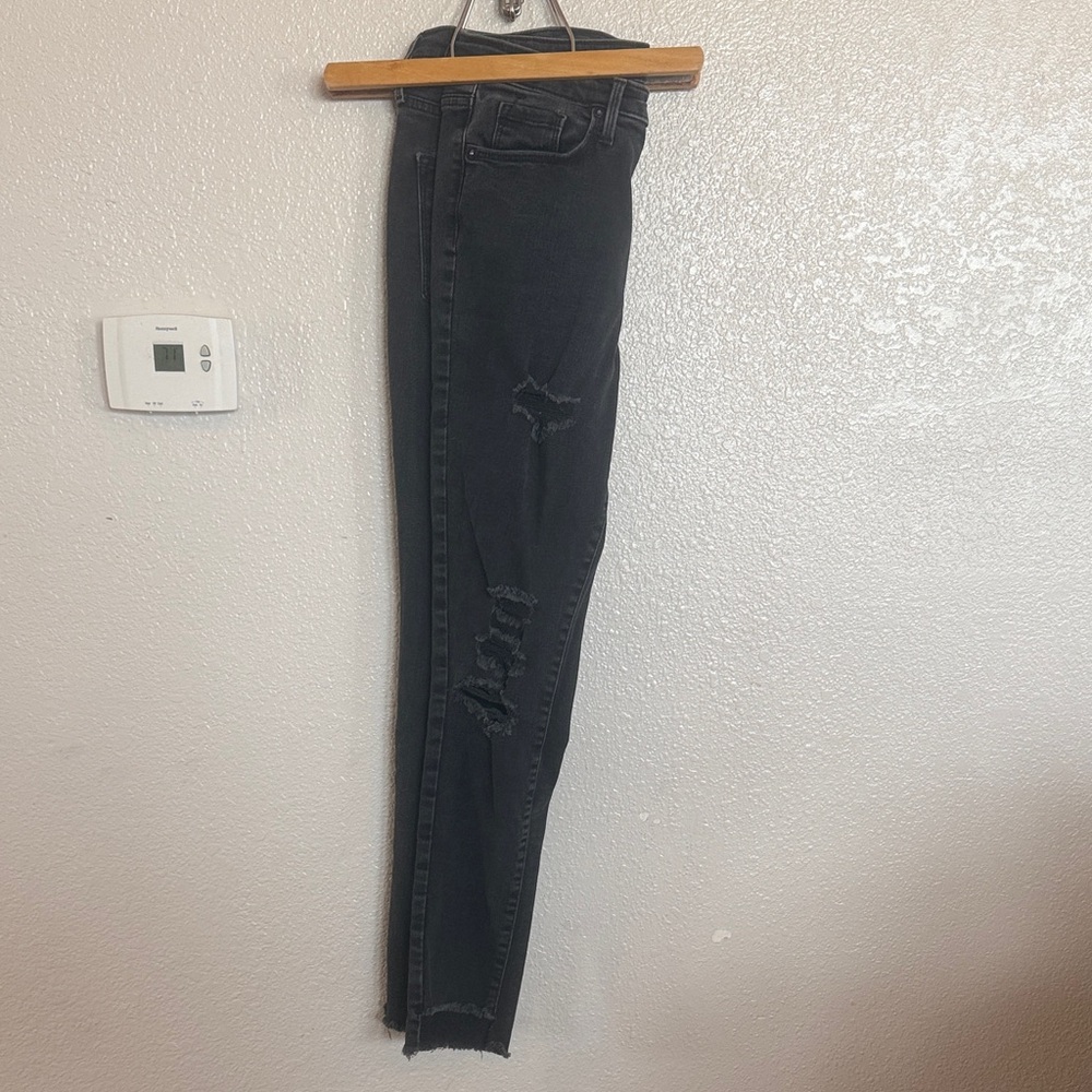 Mossimo Supply Co. Black Distressed Skinny Jeans